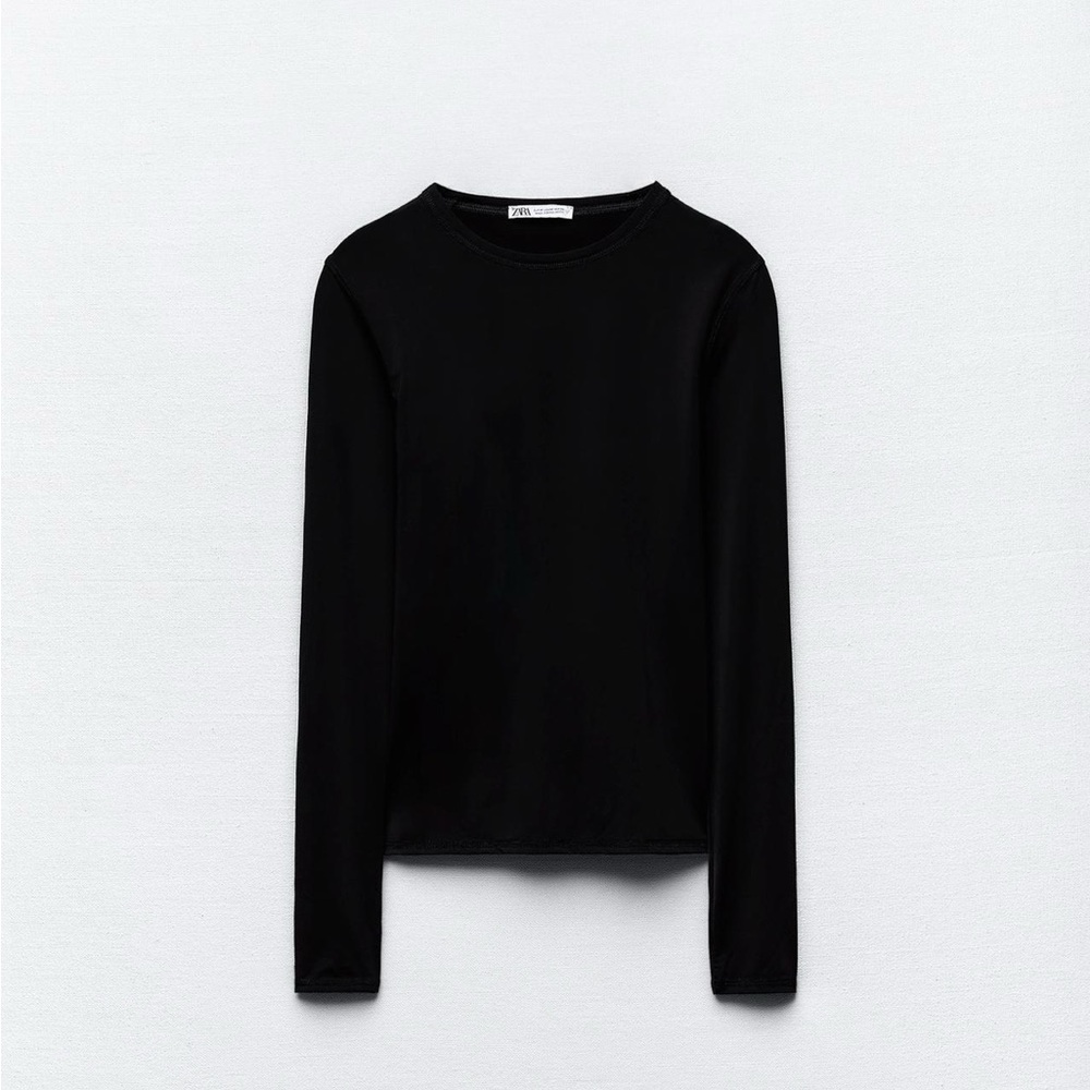 Zara Black Long Sleeve Top